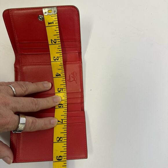 Christian Louboutin Spiked Leather Wallet - Beige with Signature Red Interior - Picture 14 of 14